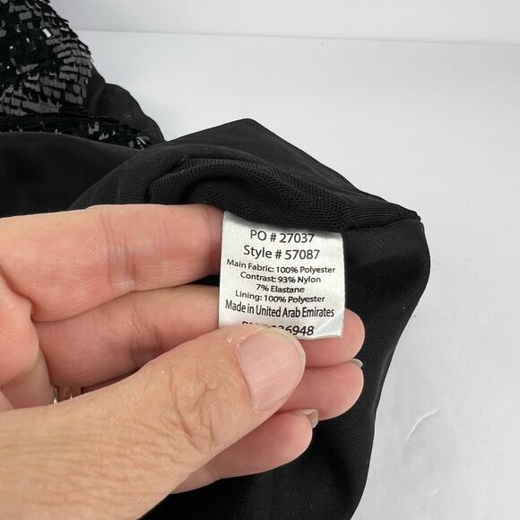NEW NASTY GAL Vegas Baby Black Sequin Bodycon Mini Dress Sheer Sides XS - Picture 9 of 13